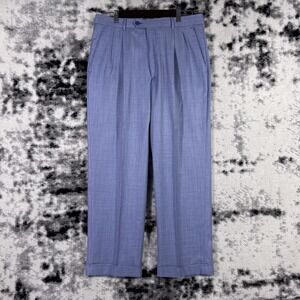 Zignone Pants Mens Size 34x29 Blue Pure Virgin Wool Office Career Old Money